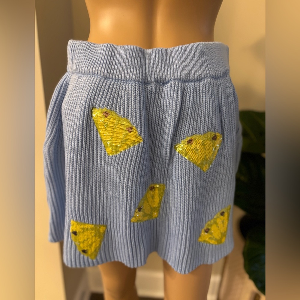 QUEEN OF SPARKLES Periwinkle Pineapple Sweater Skirt - Picture 4 of 5